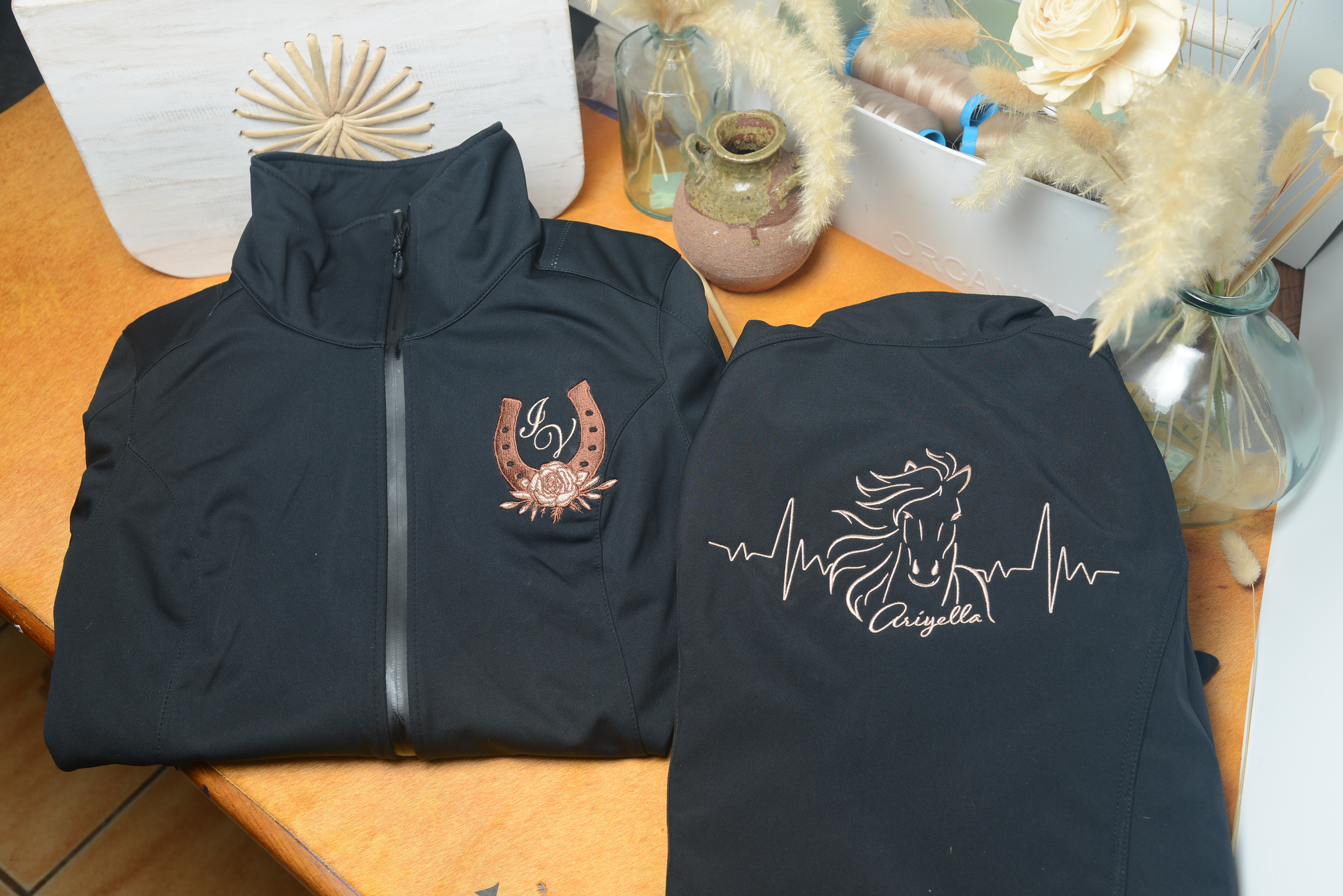 Embroidery in progress